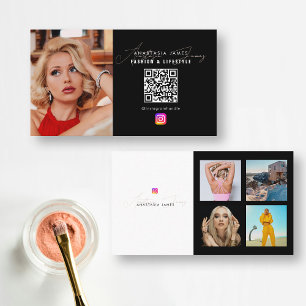 Tarjeta De Visita 6 Fuente de fotos Cuadrícula de medios sociales QR