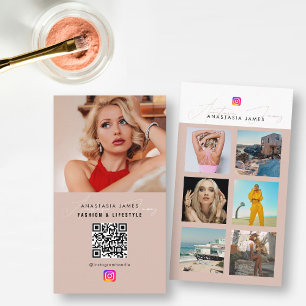 Tarjeta De Visita 6 Fuente de fotos Cuadrícula de medios sociales QR