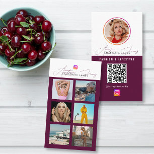 Tarjeta De Visita 6 Fuente de fotos Cuadrícula de medios sociales QR
