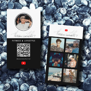 Tarjeta De Visita 6 Fuente de fotos Cuadrícula Vlogger Canal Código 