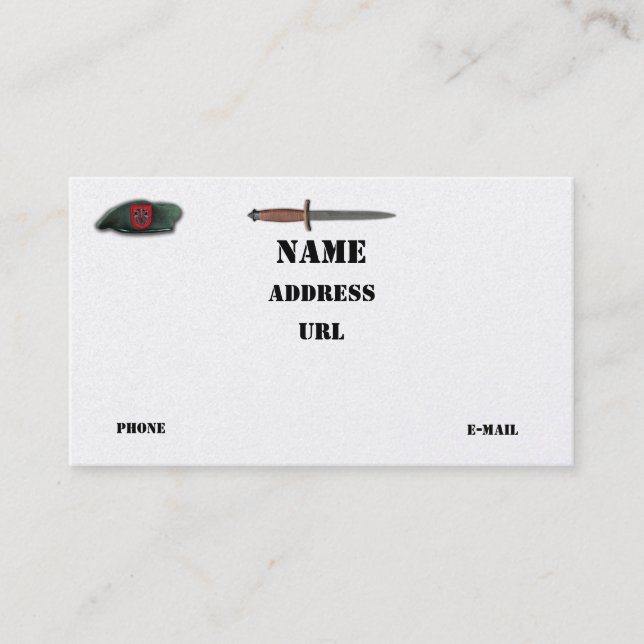 Tarjeta De Visita 7.º parche de lrrps recon lrp de las fuerzas espec (Anverso)