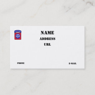 Tarjeta De Visita 82.o La división aerotransportada de ABN DIV