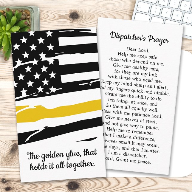 Tarjeta De Visita 911 Dispatcher Prayer Thin Gold Line (Subido por el creador)