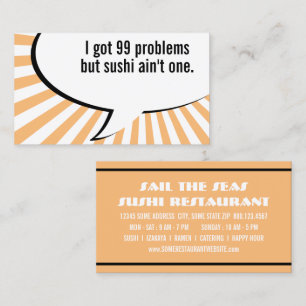 Tarjeta De Visita 99 problemas pero sushi no uno
