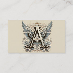 Tarjeta De Visita A es para la letra Angel Alphabet Inicial
