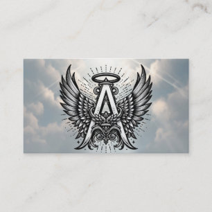 Tarjeta De Visita A es para la letra Angel Alphabet Inicial