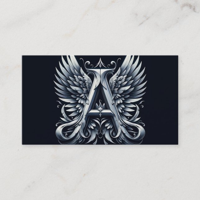 Tarjeta De Visita A es para la letra Angel Alphabet Inicial (Anverso)