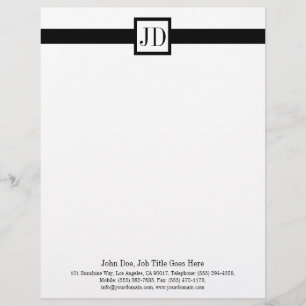 Tarjeta de visita a juego del monograma del papel