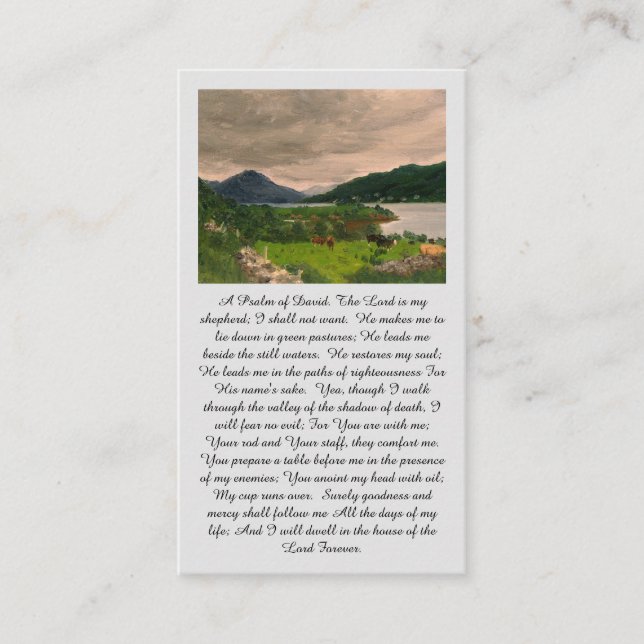 Tarjeta De Visita A Psalm of David Celebration of Life Prayer Card (Anverso)