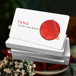 Tarjeta De Visita Abastecimiento asiático chino blanco rojo del