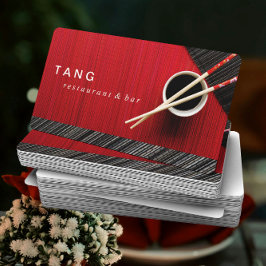 Tarjeta De Visita Abastecimiento asiático chino negro rojo del