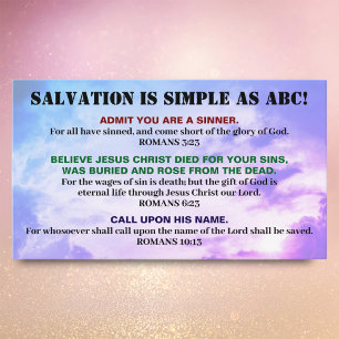 Tarjeta De Visita ABC de la Salvación Cristiana Camino de Romanos Bi