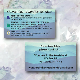 Tarjeta De Visita ABC de la Salvación del Evangelio Trata la Escritu