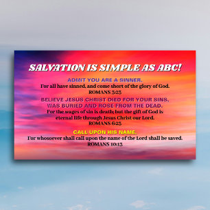 Tarjeta De Visita ABC Gospel Christian KJV Scripting