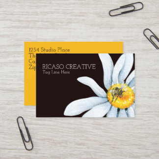 Tarjeta De Visita Abeja acuarela en flor personalizada