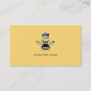 Tarjeta De Visita Abeja Corona Apiar Abeja Abeja Oro Amarillo