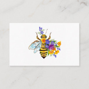 Tarjeta De Visita Abeja de flor con plantas silvestres
