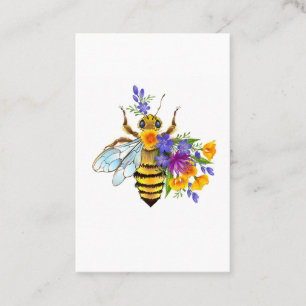 Tarjeta De Visita Abeja de flor con plantas silvestres