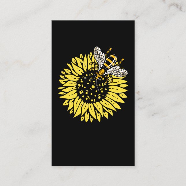 Tarjeta De Visita Abeja de girasol Lover Abeja Fiebre Abeja (Anverso)