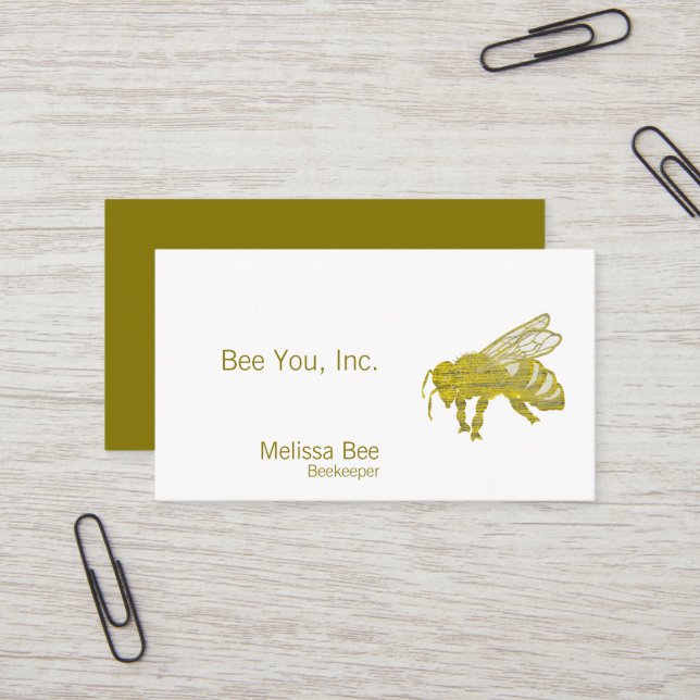 Tarjeta De Visita Abeja de imprenta (Anverso/Reverso In Situ)