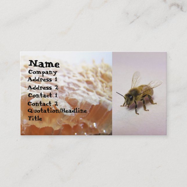 Tarjeta De Visita Abeja de miel (Anverso)