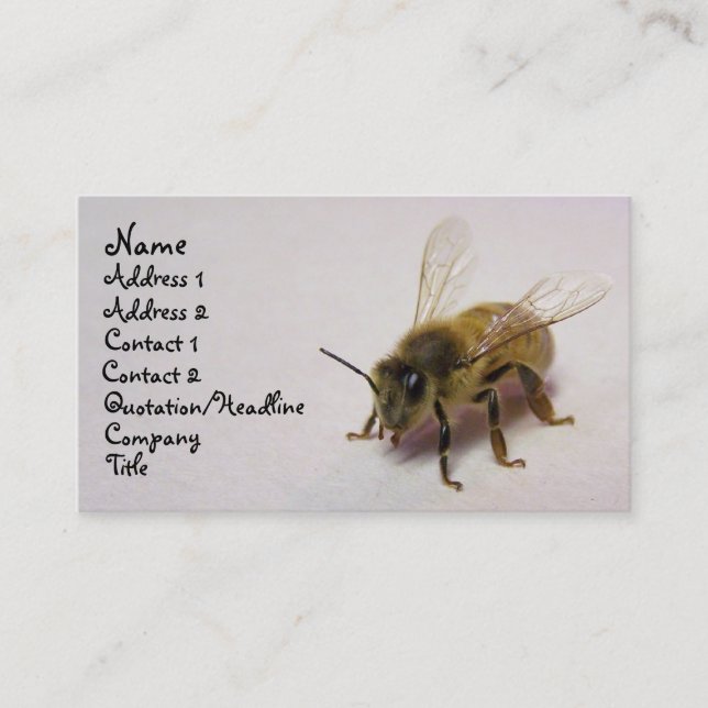 Tarjeta De Visita abeja de miel (Anverso)