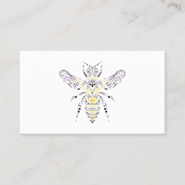 Tarjeta De Visita abeja de miel ornamental (Anverso)