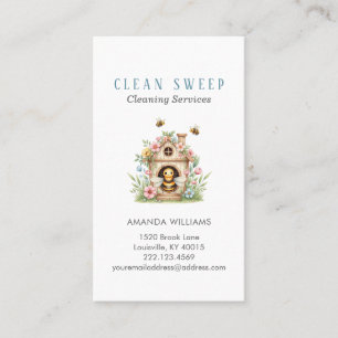 Tarjeta De Visita Abeja de servicios domésticos de limpieza de casas