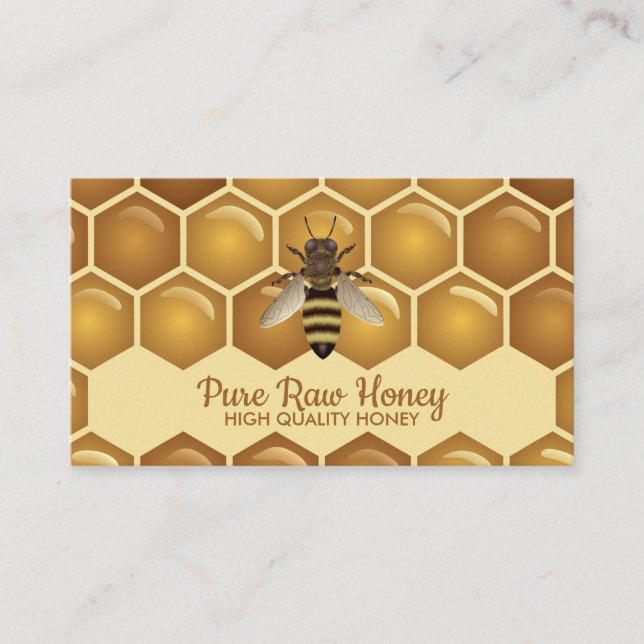 Tarjeta De Visita Abeja en el logo de Honeycomb Apiarist (Anverso)