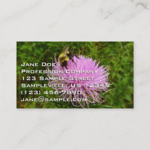 Tarjeta De Visita Abeja en Flor de Cardo Naturaleza