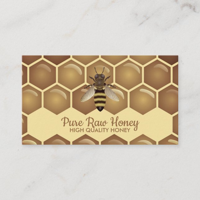 Tarjeta De Visita Abeja en la granja de Honeycomb Apiarist (Anverso)