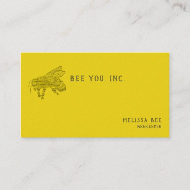 Tarjeta De Visita Abeja estilo Letterpress (Anverso)