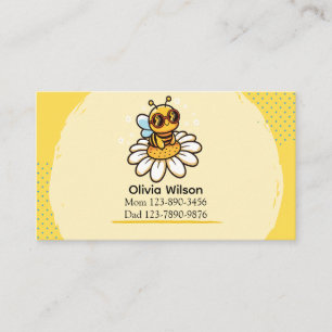 Tarjeta De Visita Abeja Guay en una Margarita