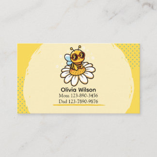 Tarjeta De Visita Abeja Guay en una Margarita