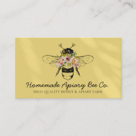 Tarjeta De Visita Abeja Melífera Floral Apiario Corazones Rubor Amar
