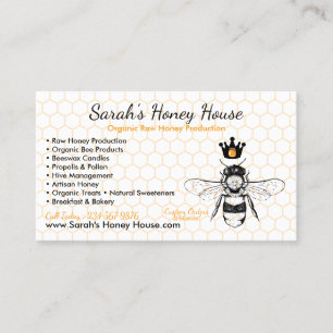 Tarjeta De Visita Abeja Melífera Profesional Panal Elegante