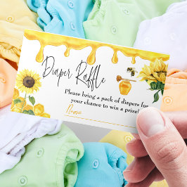 Tarjeta De Visita Abeja Miel Amarilla Baby Shower Diaper Raffle Game