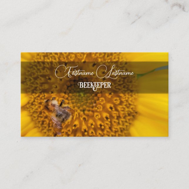 Tarjeta De Visita Abeja miel Apiarista Abeja amarillo (Anverso)
