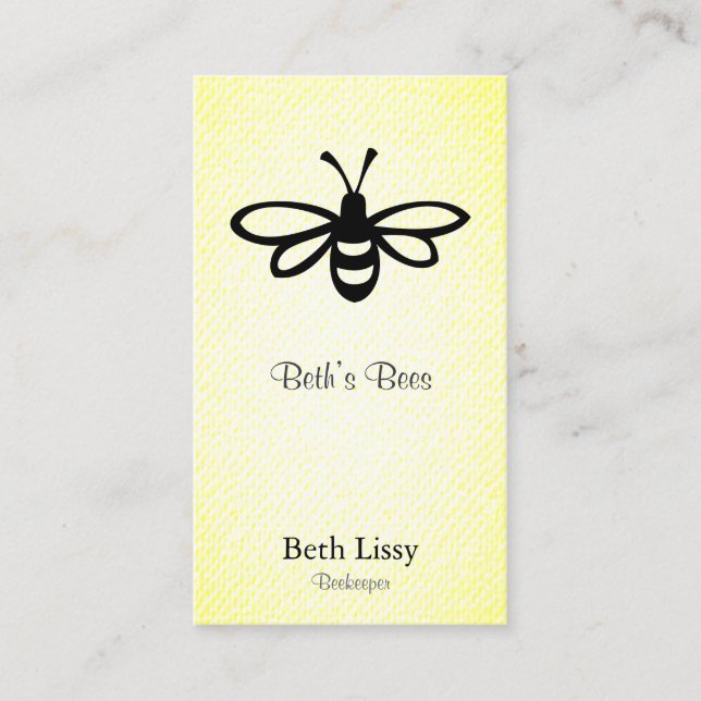Tarjeta De Visita Abeja [negro] (Anverso)