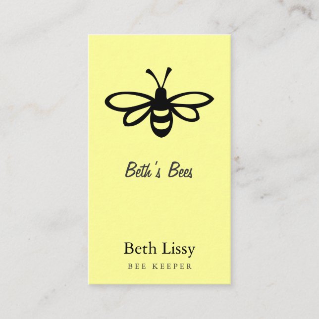 Tarjeta De Visita Abeja [negro] (Anverso)