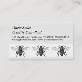 Tarjeta De Visita Abeja Obrera Miel Abejorro Negro