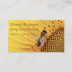 Tarjeta De Visita Abejas de panal de miel amarilla marrón apicultor 