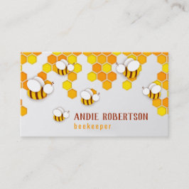 Tarjeta De Visita Abejas de papel y apicultores de Honeycomb contemp