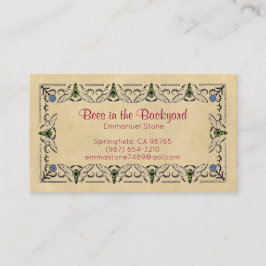 Tarjeta De Visita Abejas en la Sepia del apicultor del patio trasero