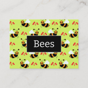 Tarjeta De Visita Abejas Miel Abeja Roja Flores Patrón 