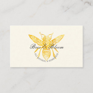 Tarjeta De Visita Abejas y elegante de la floración y decorativa