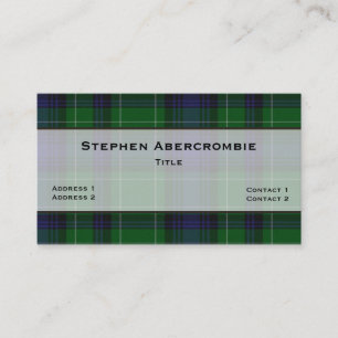 Tarjeta De Visita Abercrombie Tartan Plaid Personalizado