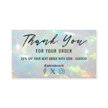 tarjeta de visita abierta de agradecimiento