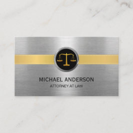 Tarjeta De Visita Abogada de Derecho, abogada moderna de oro y plata