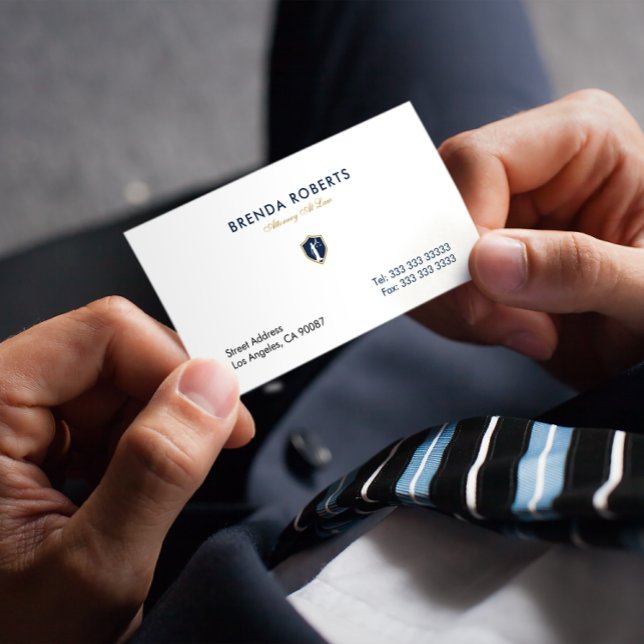 Tarjeta De Visita Abogada de la insignia de la ley Gold Blue Lady Ju (Subido por el creador)